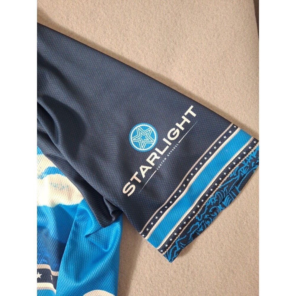 Starlight Cycling Jersey Mens L Breathable Full Zip Active Club Graphic Print - Picture 4 of 8